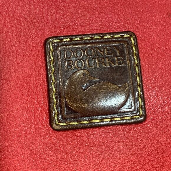 Dooney and Bourke Red Leather Large O Ring Calf Leather Hobo Purse - Picture 8 of 16